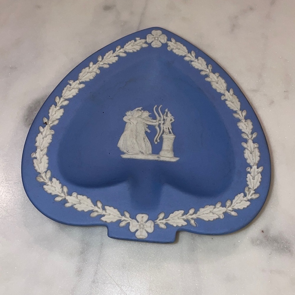 Wedgwood Jasperware Heart Shaped Ring Dish Trinket Holder